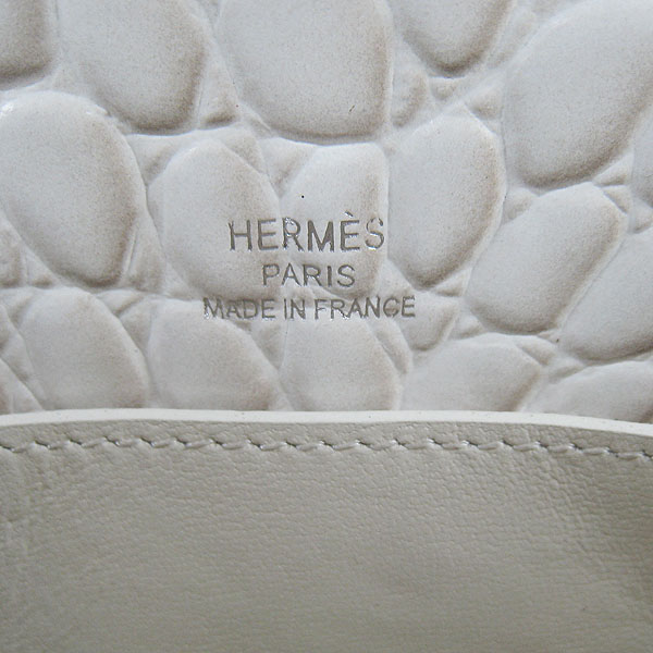 AAA Hermes Kelly 22 CM Stone Veins Leather Handbag Cream H008 On Sale - Click Image to Close